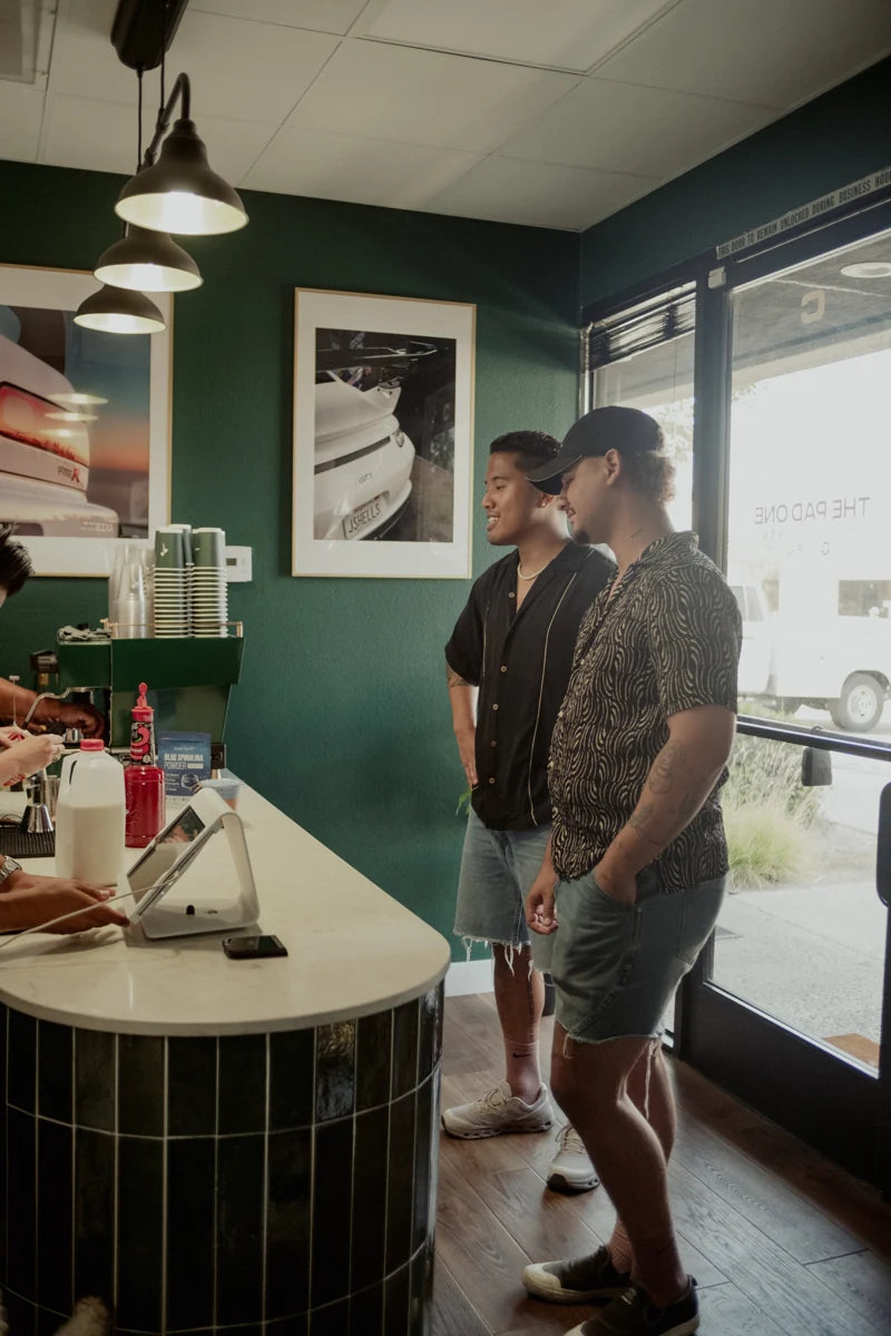 A moment at the cafe counter