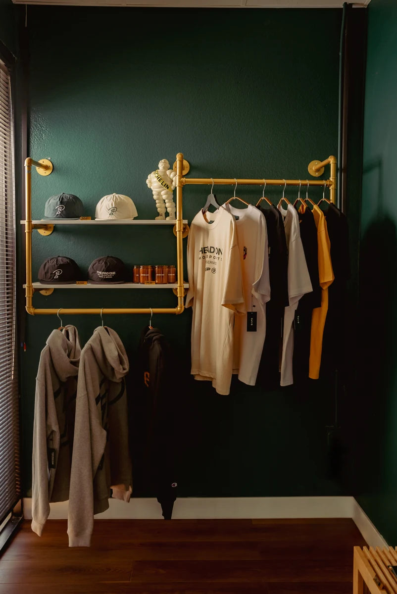 The shop clothing rail